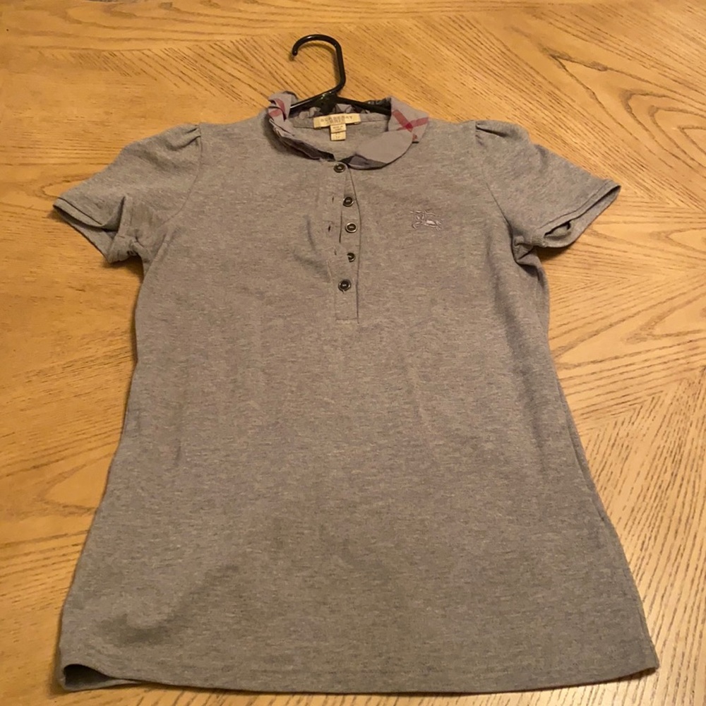 ❤️ Authentic Burberry Gray Short Sleeve Shirt